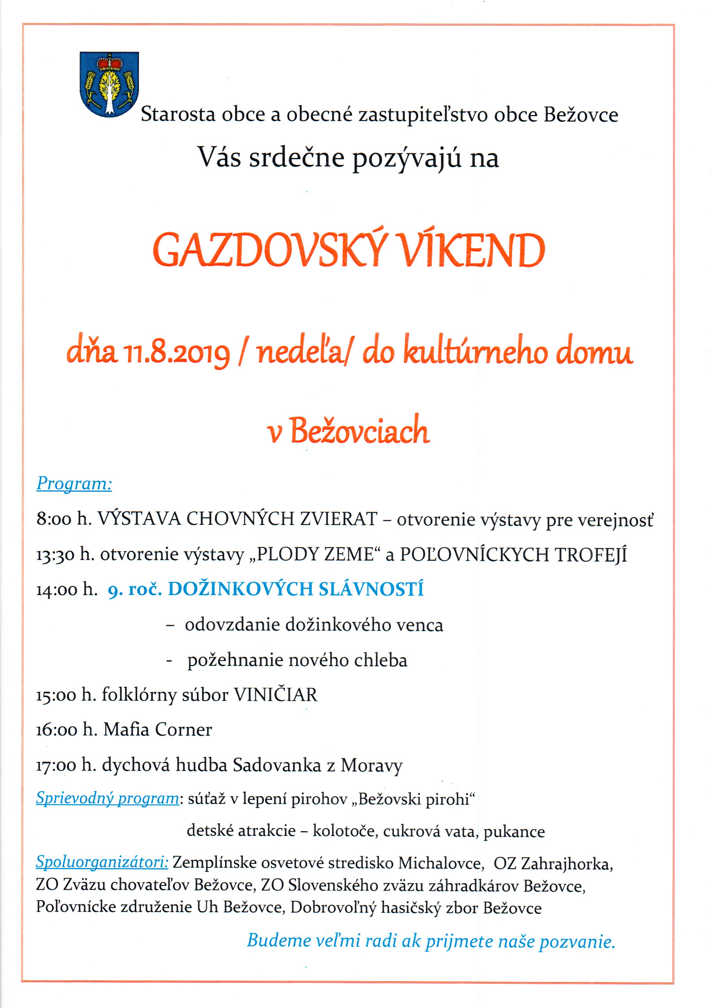 Pozvánka - Gazdovský víkend 2019